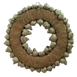 Dekokranz mit Aufhängevorrichtung 30cm, gefertigt aus Kokos-Früchten - Deko aus Naturmaterialien (Sea Green, 30cm)