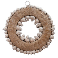 Dekokranz mit Aufhängevorrichtung 30cm, gefertigt aus Kokos-Früchten - Deko aus Naturmaterialien (Grey, 30cm)