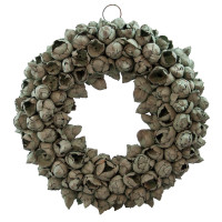 Dekokranz mit Aufhängevorrichtung 30cm, gefertigt aus Kokos-Früchten - Deko aus Naturmaterialien (Aqua Green, 30cm)