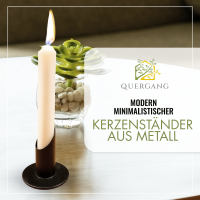 Modern minimalistischer Kerzenständer aus Metall - Deko Kerzenhalter lackiert für Tafelkerzen, Kommunionskerzen und Stabkerzen (2er Set für Tafelkerzen Ø-22mm, schwarz)