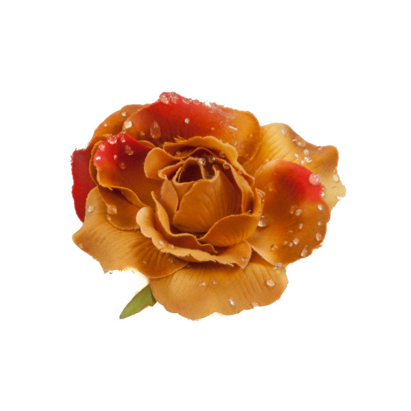 Dekorationsblüte Rose braun/rot Ø ca.6cm