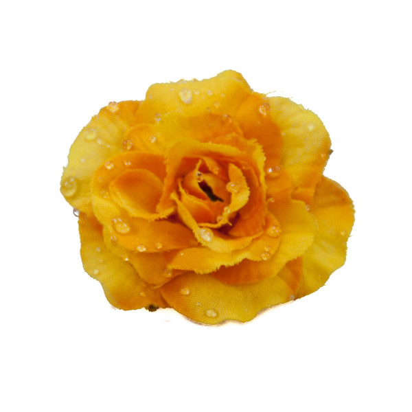 Dekorationsblüte Rose gelb/orange Ø ca.4cm