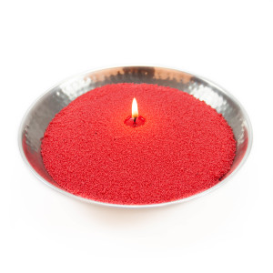 Kerzensand rot 400g Wachsgranulat inkl. 2 Dochte