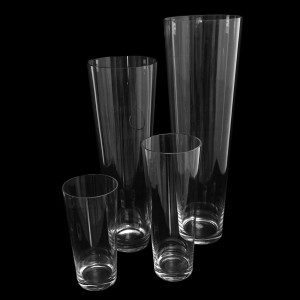 Glas Vase Konischer Zylinder klar. Höhe 30cm Ø 16cm