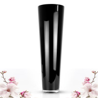Konische Glas-Vase Konischer Zylinder schwarz 70cm Ø 22,5cm