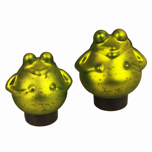 Bollweg Schwimm-Frosch groß Maße 15cm x 15cm in grün/matt aus Glas