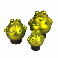 Bollweg Schwimm-Frosch groß Maße 15cm x 15cm in grün/matt aus Glas