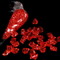 Dekosteine-Acrylsteine rot glänzend ca. 25mm x 20mm pro Stein 32 Steine pro Beutel. Als Streudeko oder Bastelgranulat