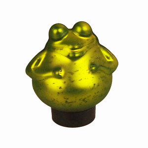 Bollweg Schwimm-Frosch klein Maße 9cm x 10cm in grün/matt aus Glas