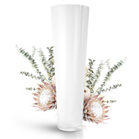 Große Konische Glas-Vase Konischer Zylinder weiß 70cm Ø 22,5cm B-Ware