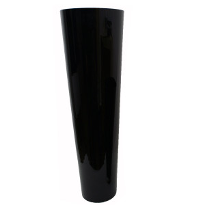Große Konische Glas-Vase Konischer Zylinder schwarz 70cm Ø 22,5cm B-Ware
