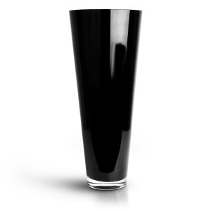 Große Konische Glas-Vase Konischer Zylinder schwarz...